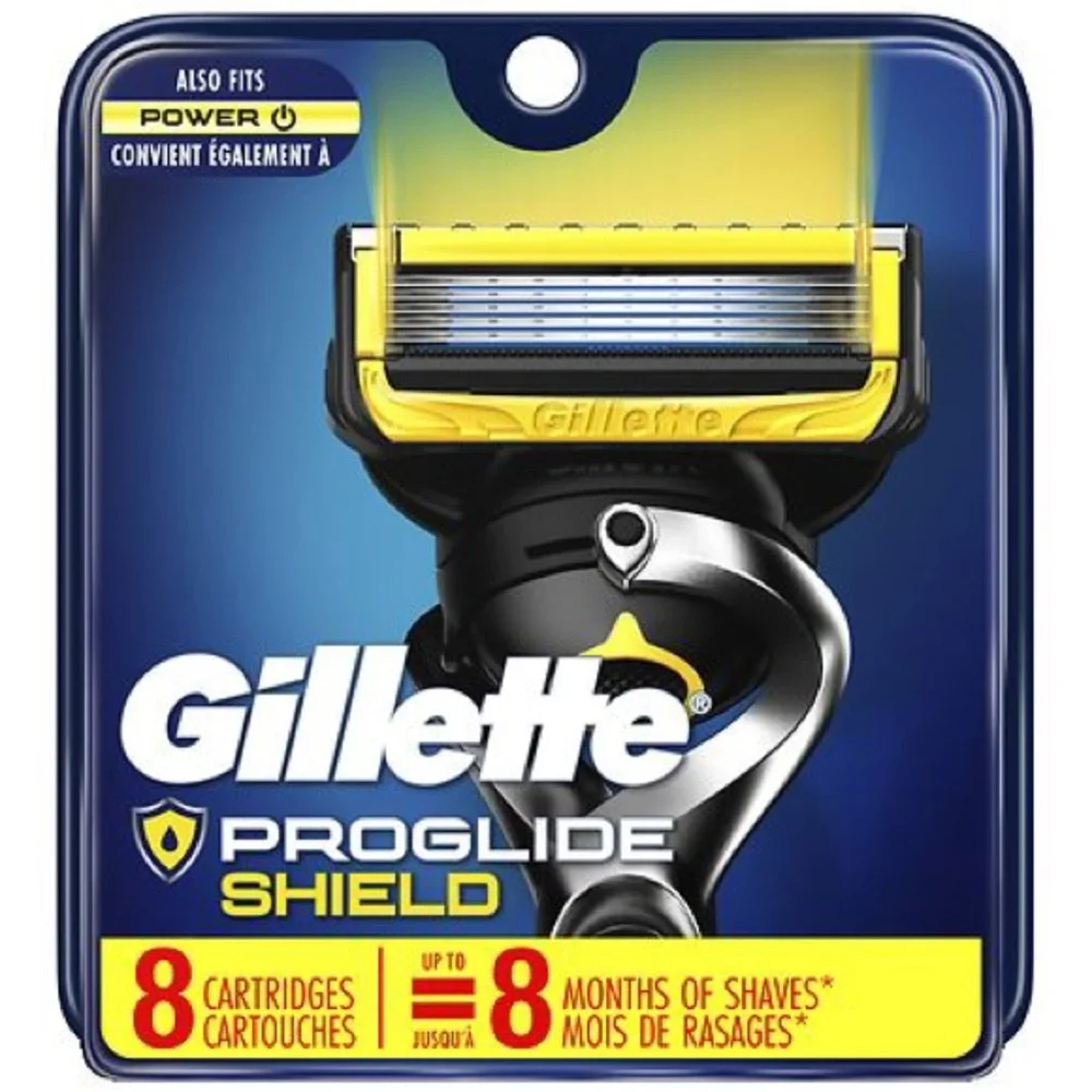 Gillette ProGlide Shield Men's Razor Blades, Blade 8 Refills  2X LUBRICATION NWT
